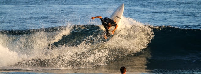 Man surfing on Croyde waves